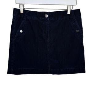 Vintage J. Crew Navy Blue Corduroy A-Line Mini Skirt, Size 6